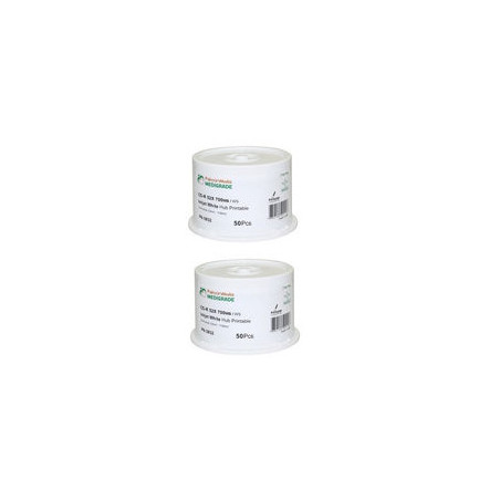 CD-R 700MB 80min 52x, inkjet ff print, Pack 100 (2 X 50 UNI) FalconMedia Medigrade